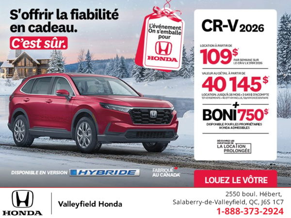 Obtenez le Honda CR-V 2026!