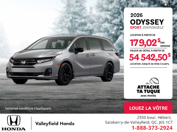 Obtenez le Honda Odyssey 2026 !