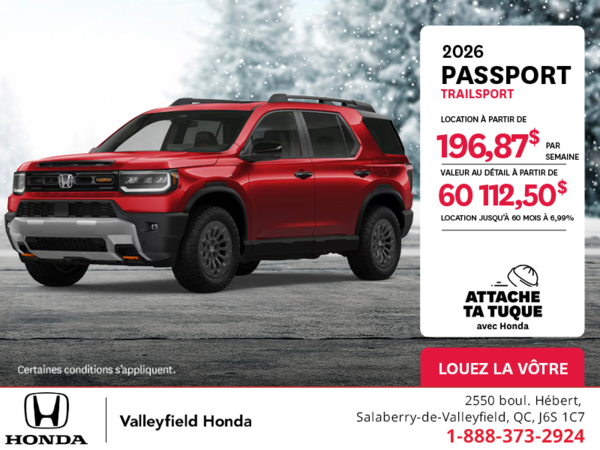 Obtenez le Honda Passport 2026 !