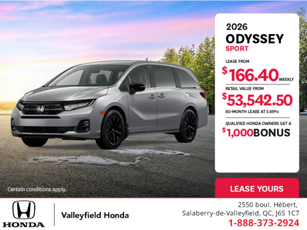 Get the 2026 Honda Odyssey! 