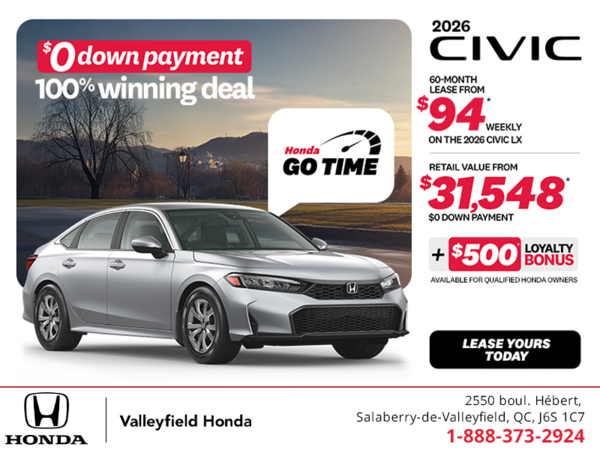 Get the 2026 Honda Civic Sedan! 