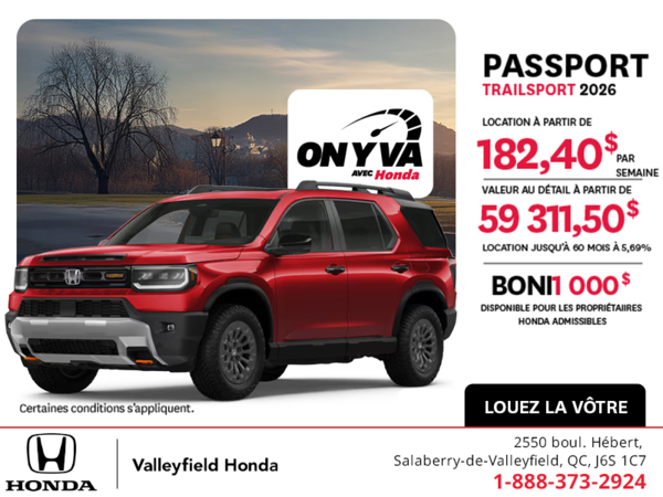 Obtenez le Honda Passport 2026 !