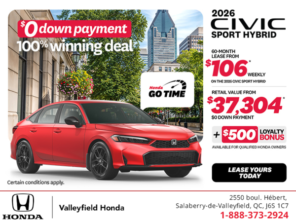 Get the 2026 Honda Civic Sedan Hybrid! 