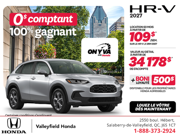 Obtenez la Honda HR-V 2027!
