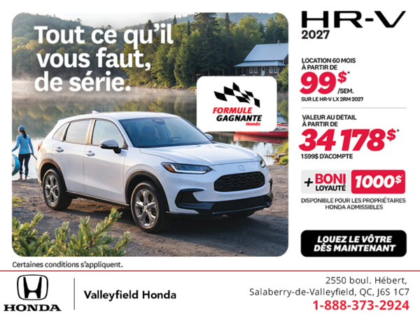 Obtenez la Honda HR-V 2027!