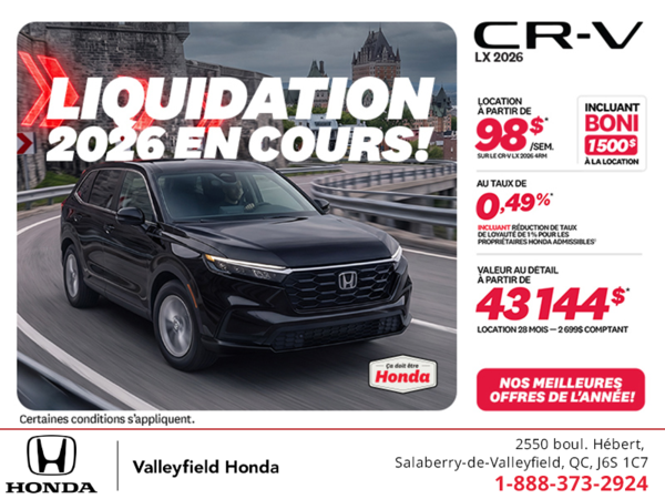 Obtenez la Honda CR-V 2026!