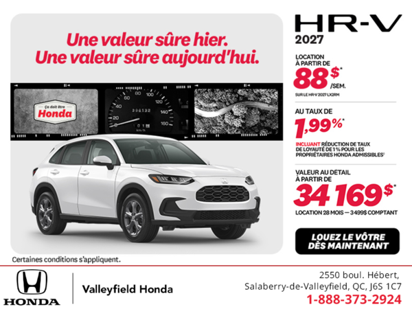 Obtenez la Honda HR-V 2027!