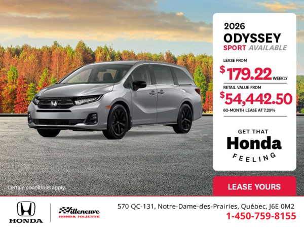 Get the 2026 Honda Odyssey! 