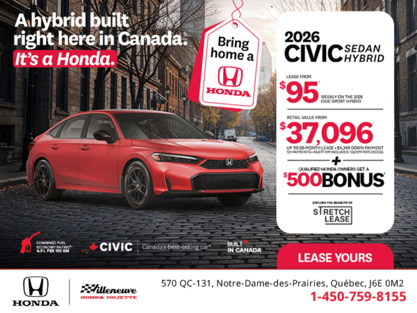 Get the 2026 Honda Civic Sedan Hybrid! 