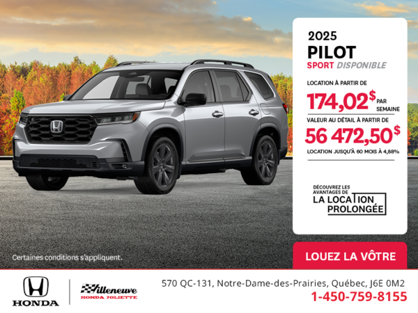 Obtenez le Honda Pilot 2025 !