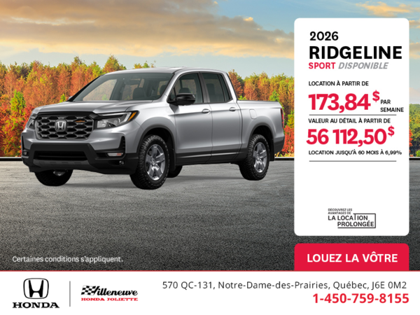 Obtenez le Honda Ridgeline 2025 !
