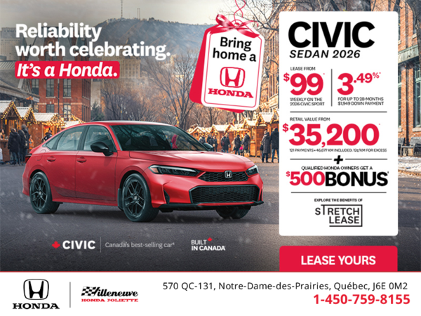 Get the 2026 Honda Civic Sport! 