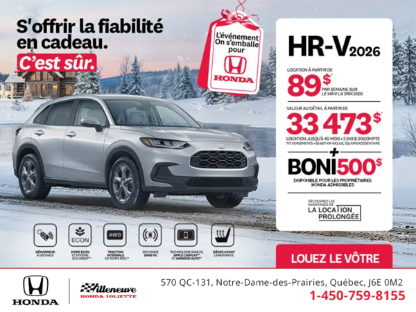 Obtenez le Honda HR-V 2026!
