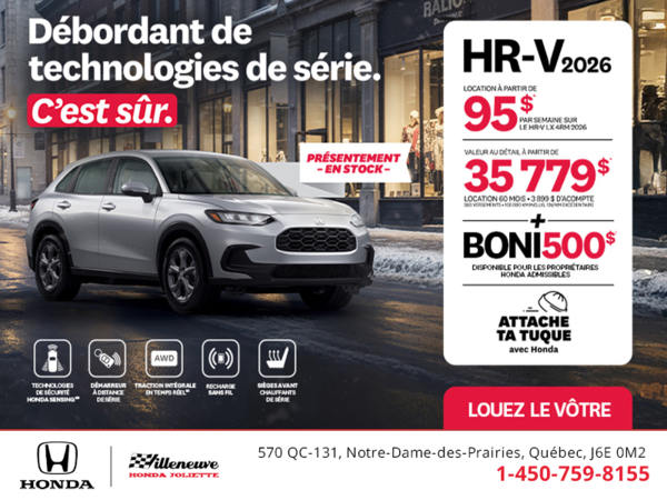 Obtenez le Honda HR-V 2026!