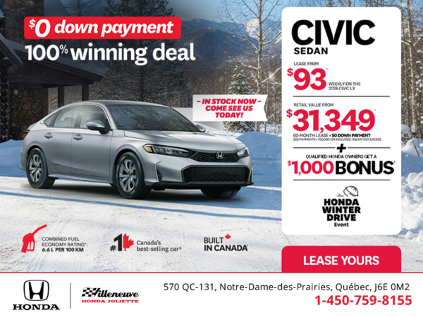 Get the 2026 Honda Civic Sedan! 