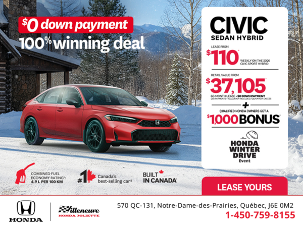 Get the 2026 Honda Civic Sedan Hybrid! 