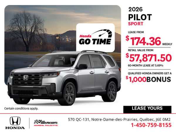 Get the 2026 Honda Pilot! 