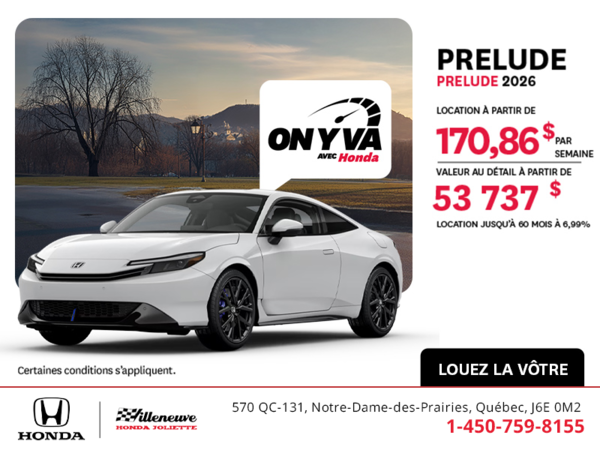 Obtenez la Honda Prelude 2026 !