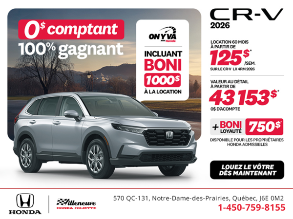 Obtenez le Honda CR-V 2026!