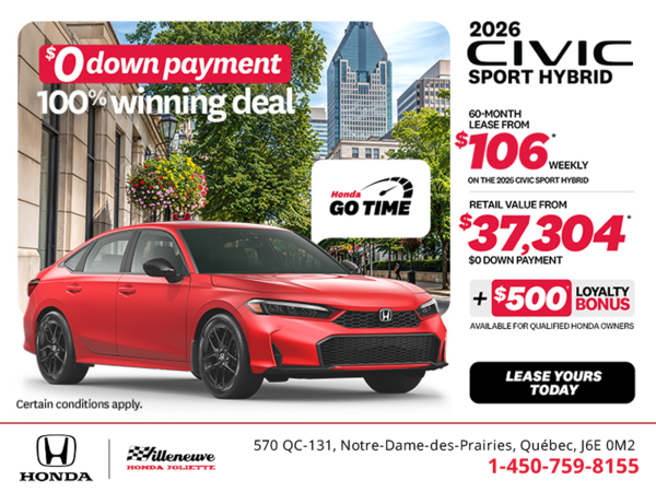 Get the 2026 Honda Civic Sedan Hybrid! 
