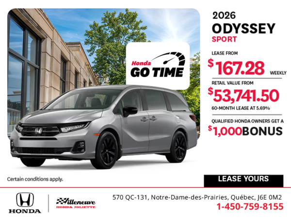 Get the 2026 Honda Odyssey! 