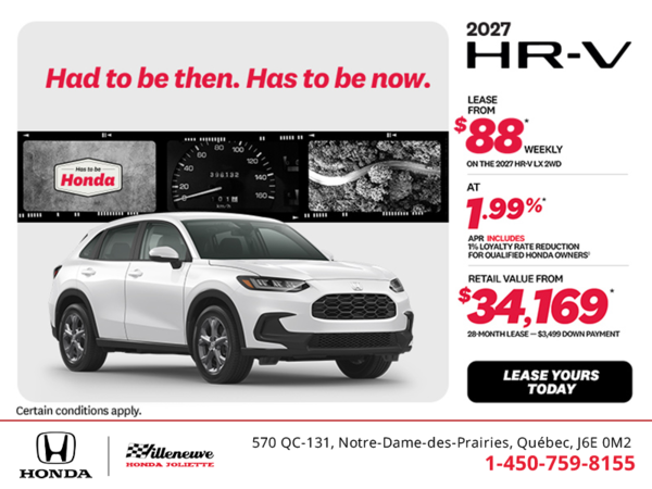 Get the 2027 Honda HR-V! 