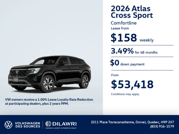 Get the 2026 Volkswagen Atlas Cross Sport