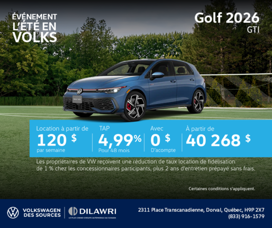 Procurez-vous la Volkswagen Golf Gti 2026