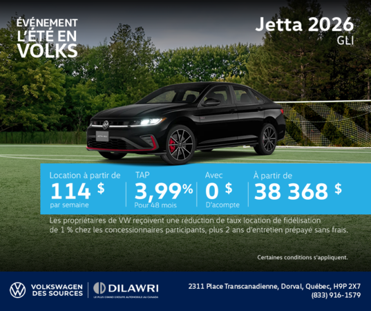 Procurez-vous la Volkswagen Jetta Gli 2026