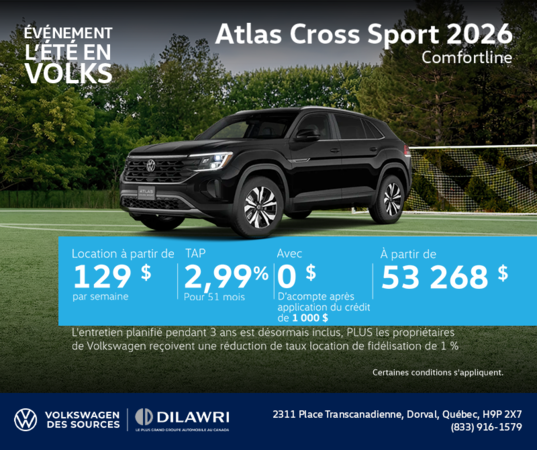 Procurez-vous le Volkswagen Atlas Cross Sport 2026
