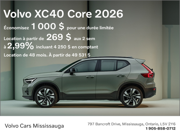 Le Volvo XC40 Core 2026