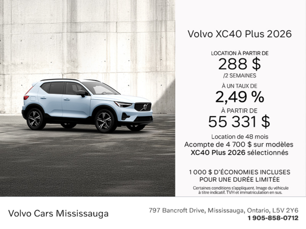 Le Volvo XC40 plus 2026