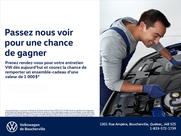 Passez nous voir pour une chance de gagner