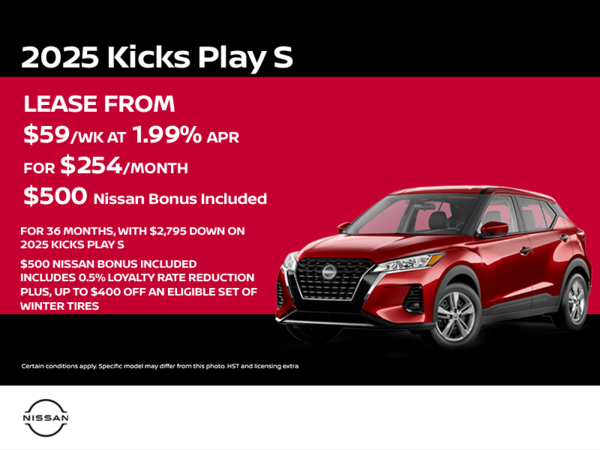 Get the 2025 Nissan Kicks Play S Today!