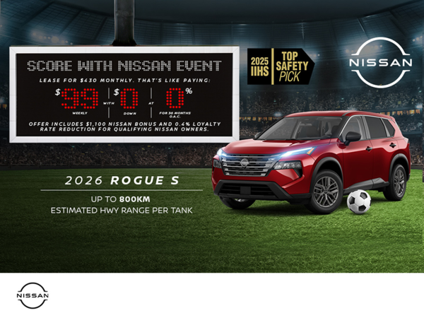 Get the 2026 Nissan Rogue S Today!