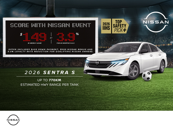 Get the 2026 Nissan Sentra S Today!