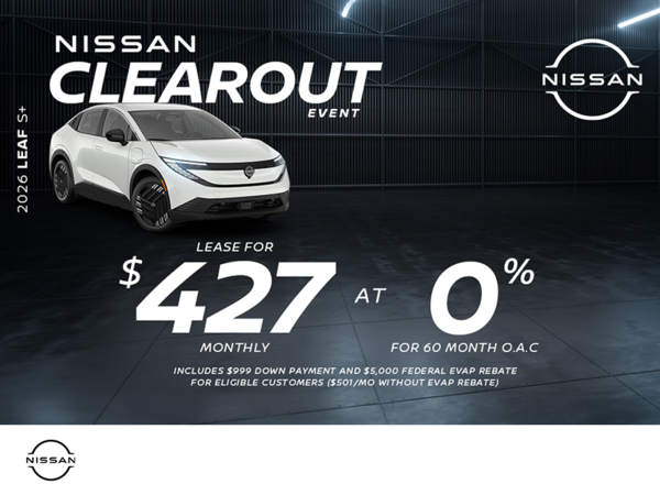 Get the 2026 Nissan Leaf S+!