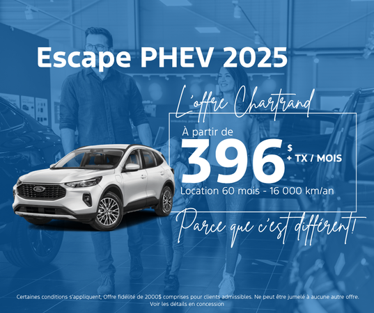 Procurez-vous votre Escape PHEV 2025 dès aujourd'hui!