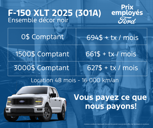 Procurez-vous votre F-150 XLT 301A 2025 dès aujourd'hui!