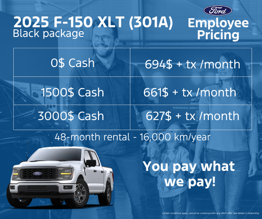 Get your 2025 F-150 XLT 301A today!
