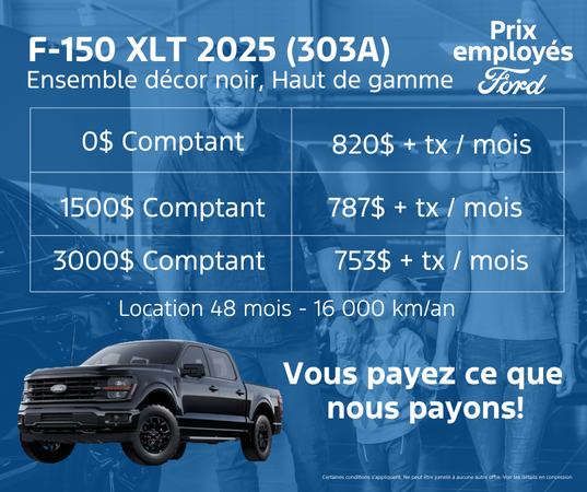 Procurez-vous votre F-150 XLT 303A 2025 dès aujourd'hui!