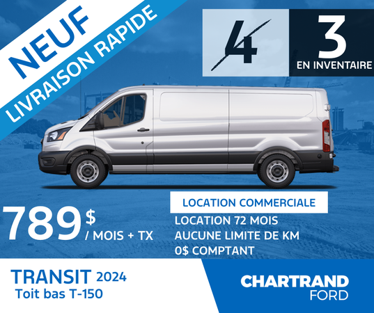 Transit T-150 2024 Toit bas : Seulement 3 restant