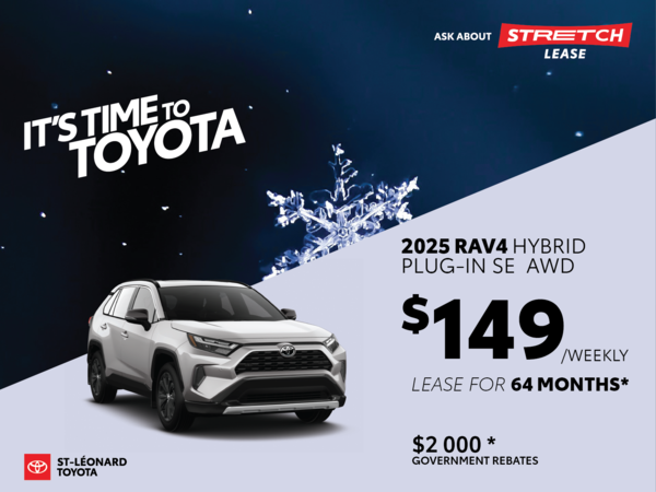 RAV4 Hybrid Plug-In SE AWD Offer: $149/Weekly.