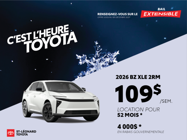 BZ4X 2026 Offre: 109$/Sem