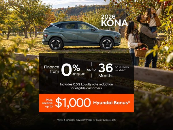 2026 Hyundai Kona 0% Financing Special Offer