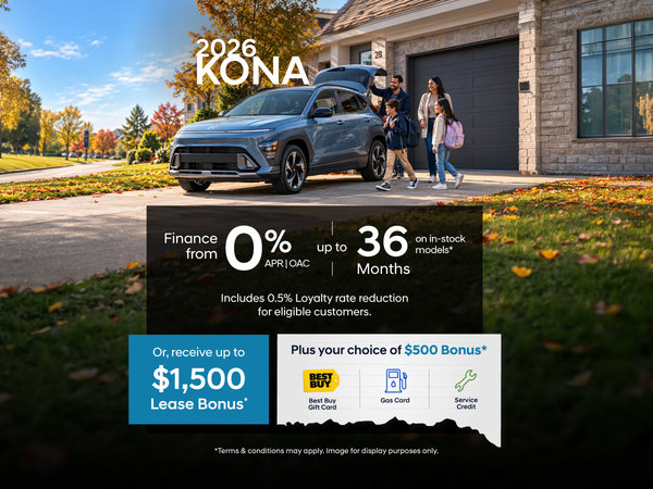 2026 Hyundai Kona 0% Financing Special Offer