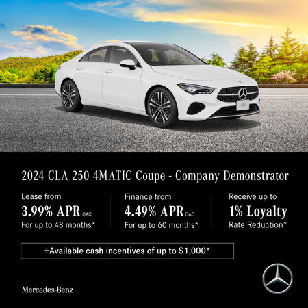 2024 CLA 250 4MATIC Coupe - Lease and Finance Offers (Company Demonstrator)