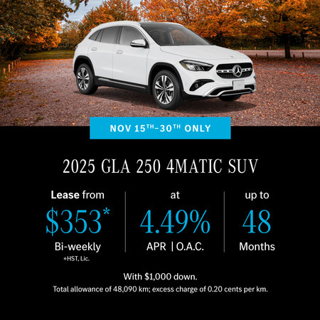 2025 GLA 250 4MATIC SUV | Nov 15th - 30th