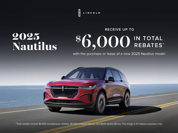 2025 Lincoln  Nautilus - Rebates Offers