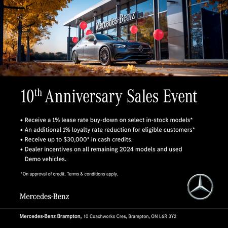 RSVP: Mercedes-Benz Brampton 10th Anniversary Sales Event